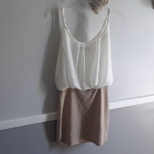 Blousy top, bodycon dress